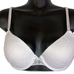 White Floral Lace Underwire Padded Bra by Smart and Sexy Womens 38B